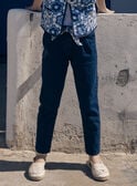 Blue carrot jeans with floral print belt LEJINETTE / 24H2PFJ1JEAK005