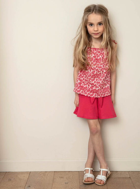 Skirt fuchsia child girl ZLUCETTE1 / 21E2PFL1JUP304