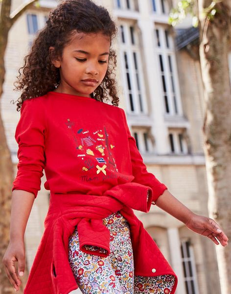 Red T-shirt with Paris pattern DIFLORETTE / 22H2PFE3TML050
