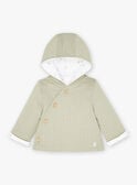 Sage green hooded jacket in tubique and jersey KOLMAN / 24E0CM11VESG610