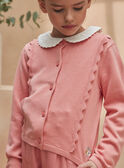 Pink knitted cardigan with floral embroidery KRIKETTE 1 / 24E2PFB2CAR415