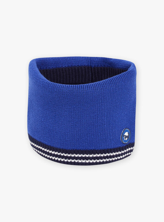 Three-colored snood in navy, white and bright blue ribbing DICOUAGE / 22H4PGG1SNOC207