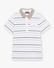 Child boy white striped polo CYABAGE / 22E3PG11POL000