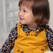Baby girl's navy blue blouse with flowery print