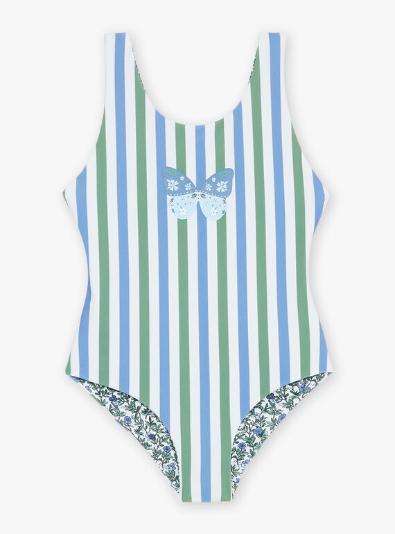 1 piece reversible ecru floral print swimsuit FRYVERETTE / 23E4PFM2D4K001