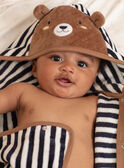 Baby boy's striped bath cape BEARNOLD / 21H5BG61CDB715