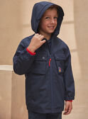 Navy blue hooded parka and jacket KRACAGE / 24E3PG81PARC205