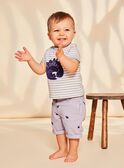 Lilac short sleeves striped t-shirt FAOCTAVE / 23E1BGO1TMCH700