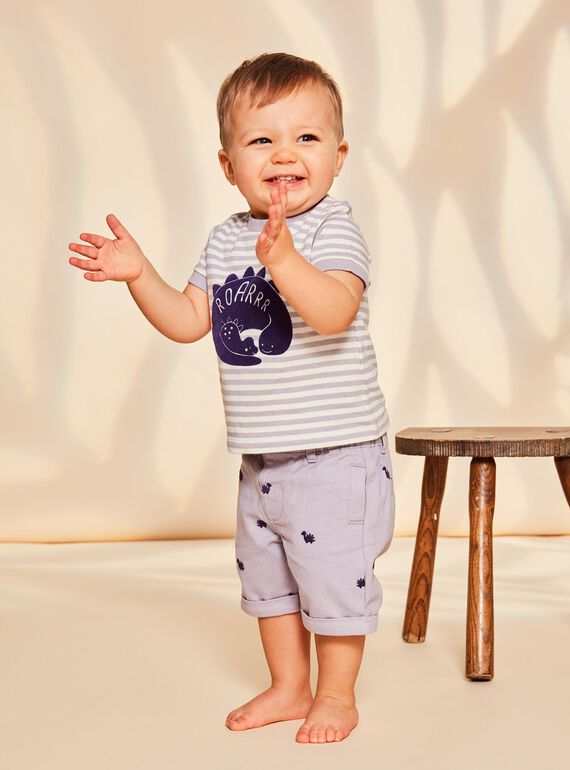 Lilac short sleeves striped t-shirt FAOCTAVE / 23E1BGO1TMCH700