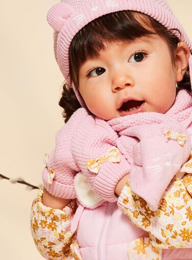 Pink knitted mittens FIMACHA / 23E4BF51GAN030