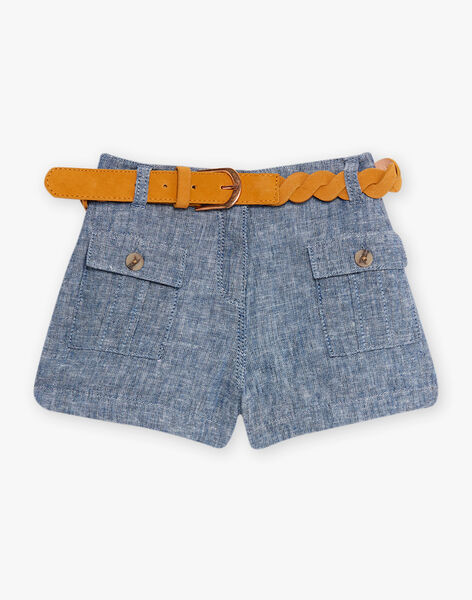 Blue shorts with belt child girl COSHETTE / 22E2PF91SHOP272