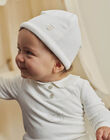 Off white velvet romper and bonnet for mixed birth BOURGEOIS B / 21H0NMK2GRE001