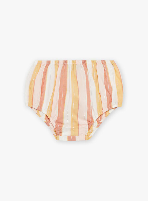 Ecru dress and panties with stripes print FAUNA / 23E1BFP2ROB001