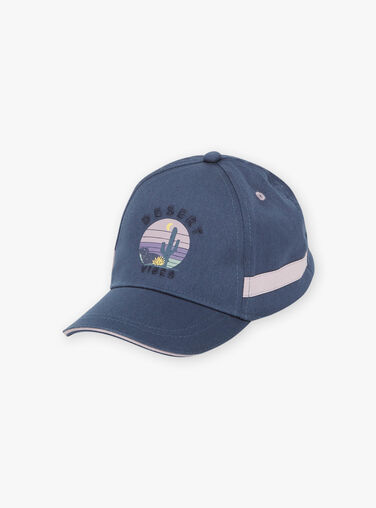 Blue and lilac cap with desert pattern Blue and lilac cap with desert pattern FLACAPAGE / 23E4PGO1CHA714