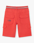 Red Bermuda shorts with pockets for boys ZINOAGE / 21E3PGT2BERF524