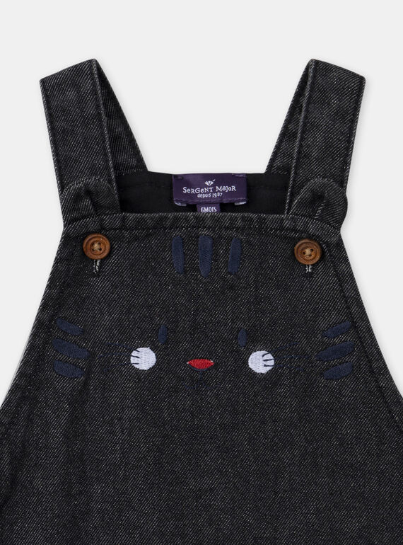 Black denim SHORT DUNGAREES MAJORAN / 25E1BGJ1SACK003