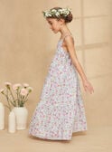 Ecru ruffled long dress with floral print KRUCHETTE 1 / 24E2PFK5RBS001