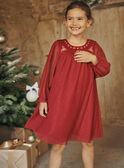 Red velvet and sequined tulle dress GLYREDETTE / 23H2PFN3ROBF529