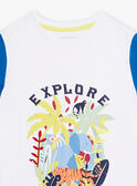 Child boy's ecru and blue jungle print pajamas CAJAGE / 22E5PG54PYJ001
