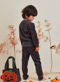 Boy's dark grey phosphorescent pyjama set with pumpkin bag BALOAGE / 21H5PGH1PYJJ905