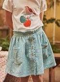 Short sage skirt in cotton gauze with floral print GAJUPETTE / 23H2PF71JUPG610