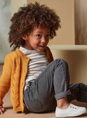 Child girl grey paperbag denim jeans with striped belt CLODETTE2 / 22E2PFF1JEAK004