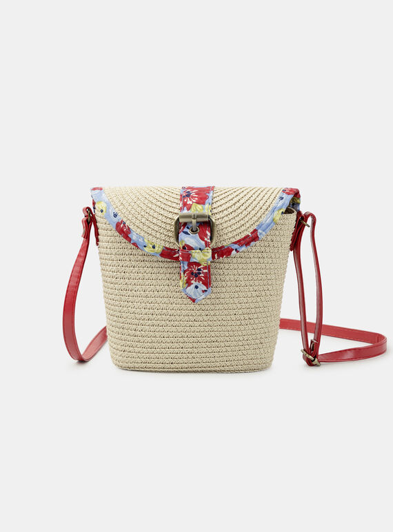 Straw bag with and imitation leather handle KLASAKETTE / 24E4PFN1BESI817