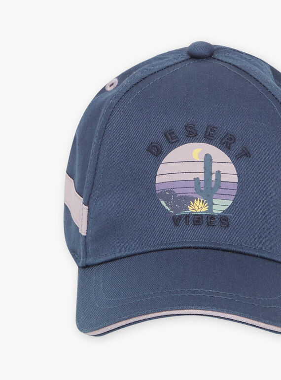 Blue and lilac cap with desert pattern FLACAPAGE / 23E4PGO1CHA714
