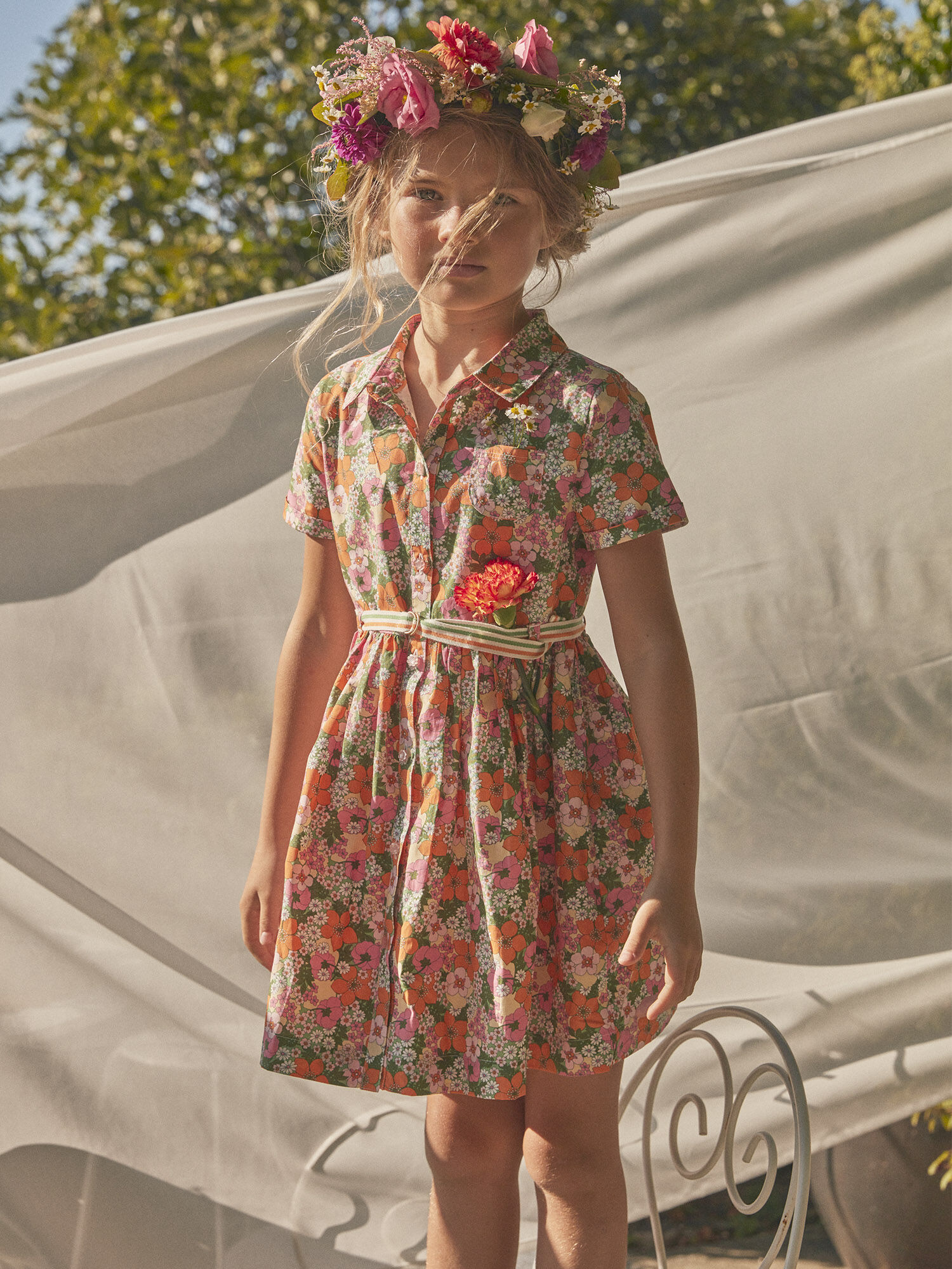 Flower print shirt clearance dress