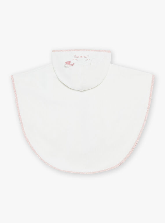 Off white floral bath cape with cat head hood and 3D ears FECERISE / 23E5BF21CDB001