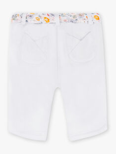 Baby girl lilac piqué pants with printed belt CYASTRID / 22E1BF11PCOH700
