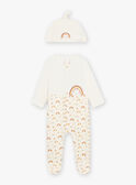 Baby boy's rainbow and hedgehog fleece romper and hat CEFABRICE / 22E5BG44GRE002