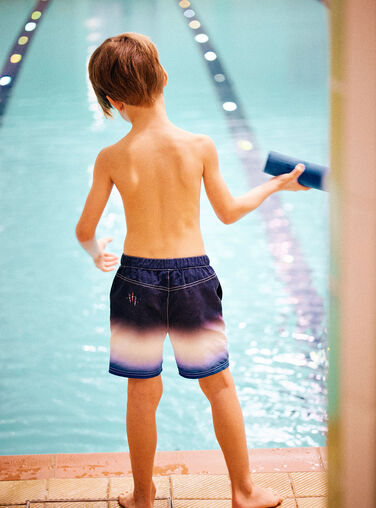 Blue striped swim shorts child boy CYMAILLAGE / 22E4PGO3MAI622