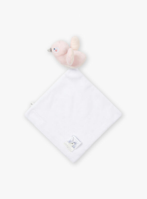 Ecru and pink bird birth cuddly toy KOUNOUZ / 24E0AF11JOUD327