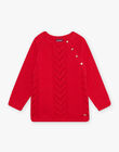Red fancy knit sweater child girl CIPULETTE / 22E2PF81PUL050