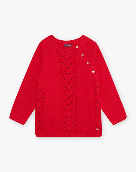 Red fancy knit sweater child girl CIPULETTE / 22E2PF81PUL050