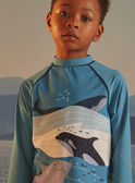 UV protection+50 swim t-shirt with shark, orca and whale motifs KLUCHAGE / 24E4PGG2TUV216