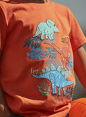 Orange and navy blue jersey T-shirt and shorts FRUPLAGE2 / 23E3PGU2ENS402