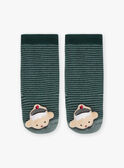 Grey-green socks with stripe print GAPATOCHE / 23H4BGQ1SO7631