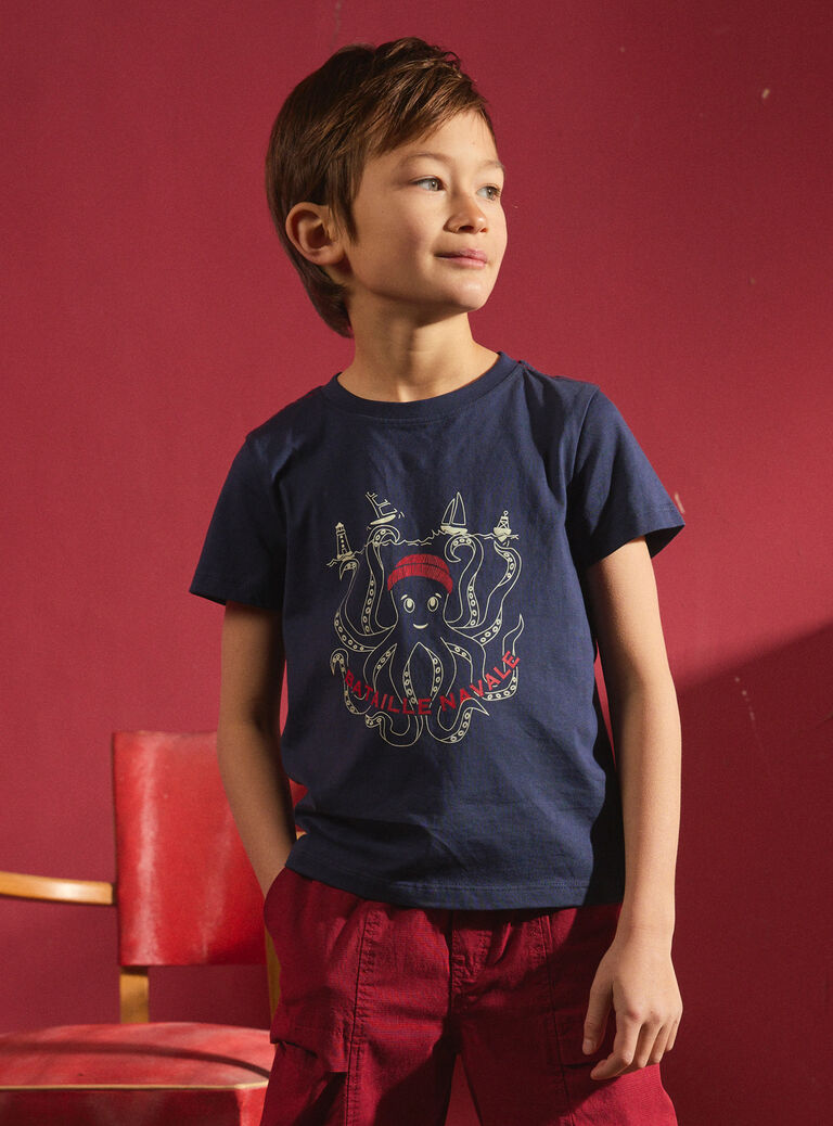 Navy TEE SHIRT SS MONORAGE / 25E3PGJ3TMC070