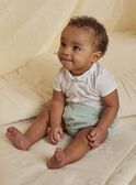 Mixed birth green bloomer and collar bodysuit in ecru COLOAN / 22E0CMI1ENS203