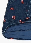 Child girl denim skirt with embroidered motifs CAJETTE / 22E2PF71JUPP274