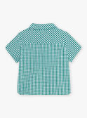 Baby boy green and white gingham shirt CATARCEL / 22E1BGM1CHMG627