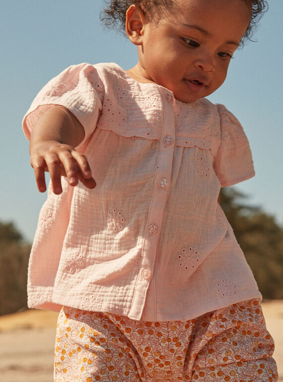 Nude double cotton gauze blouse FAURSULA / 23E1BFP1CHED319