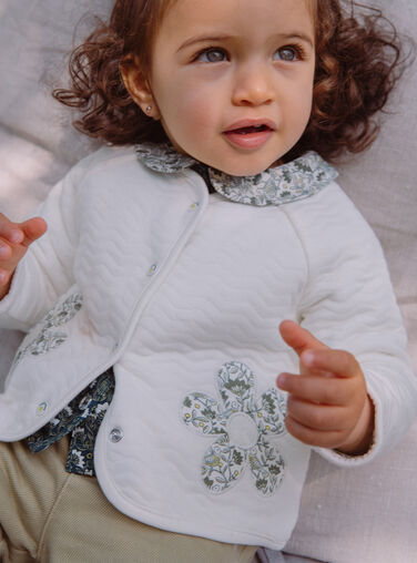 Reversible ecru cardigan in tubique GACOLINE / 23H1BF81CAR001