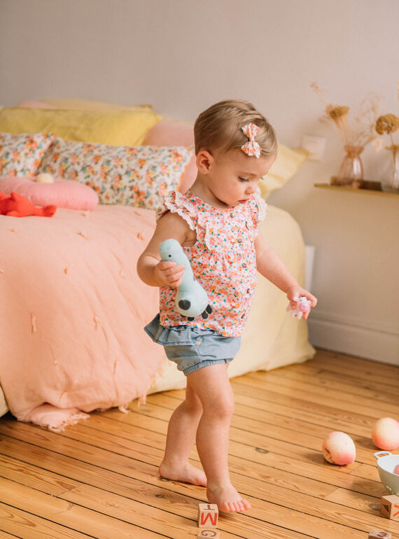Baby girl blue denim shorts CAPHILIPA / 22E1BFM1SHOP272