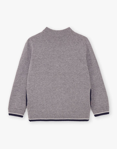 Boy's grey knitted cardigan BUXATAGE2 / 21H3PGB2GIL941