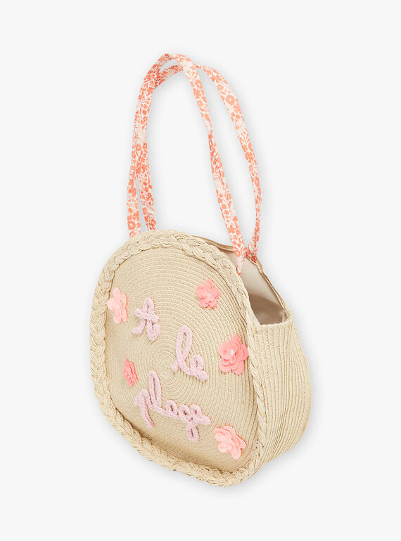 Straw beach bag child girl CLIKUETTE / 22E4PFO1BES009