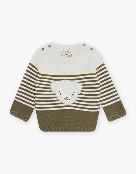 Baby boy's ecru teddy bear sweater CACOLIN / 22E1BGB1PUL001