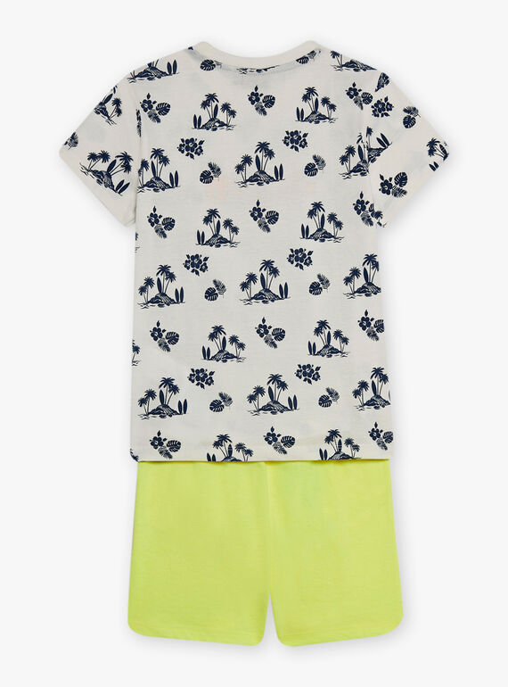 Beach outfit ecru, yellow and blue child boy CYOPLAGE4 / 22E3PGS3ENS001